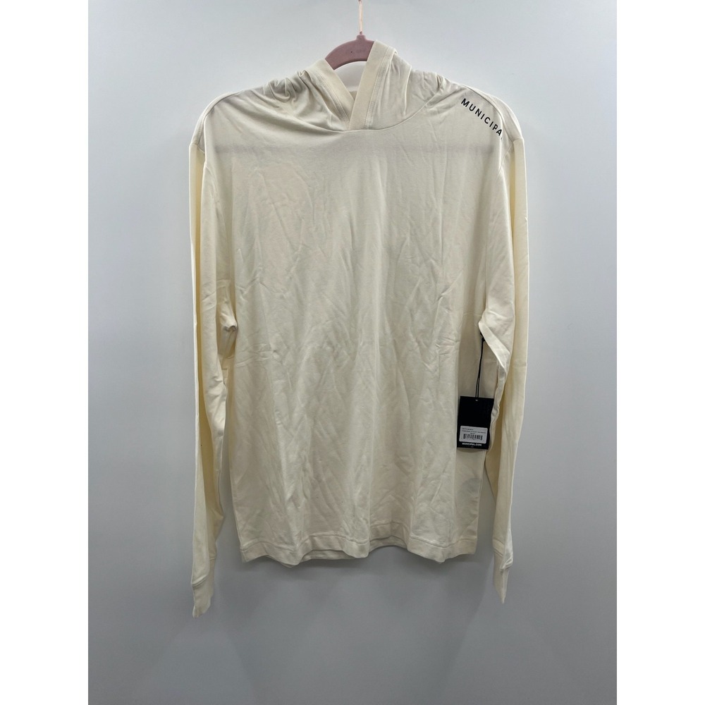 NWT Municipal Enduro Stretch LS Hooded T-Shirt Men Small Natural Yellow Pullover